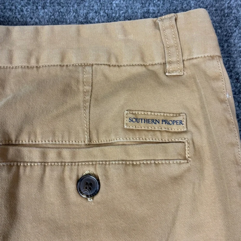 VTG Southern Proper Mens 32x30 Khaki Chino Pants Tan Stretch Cotton Flat Front